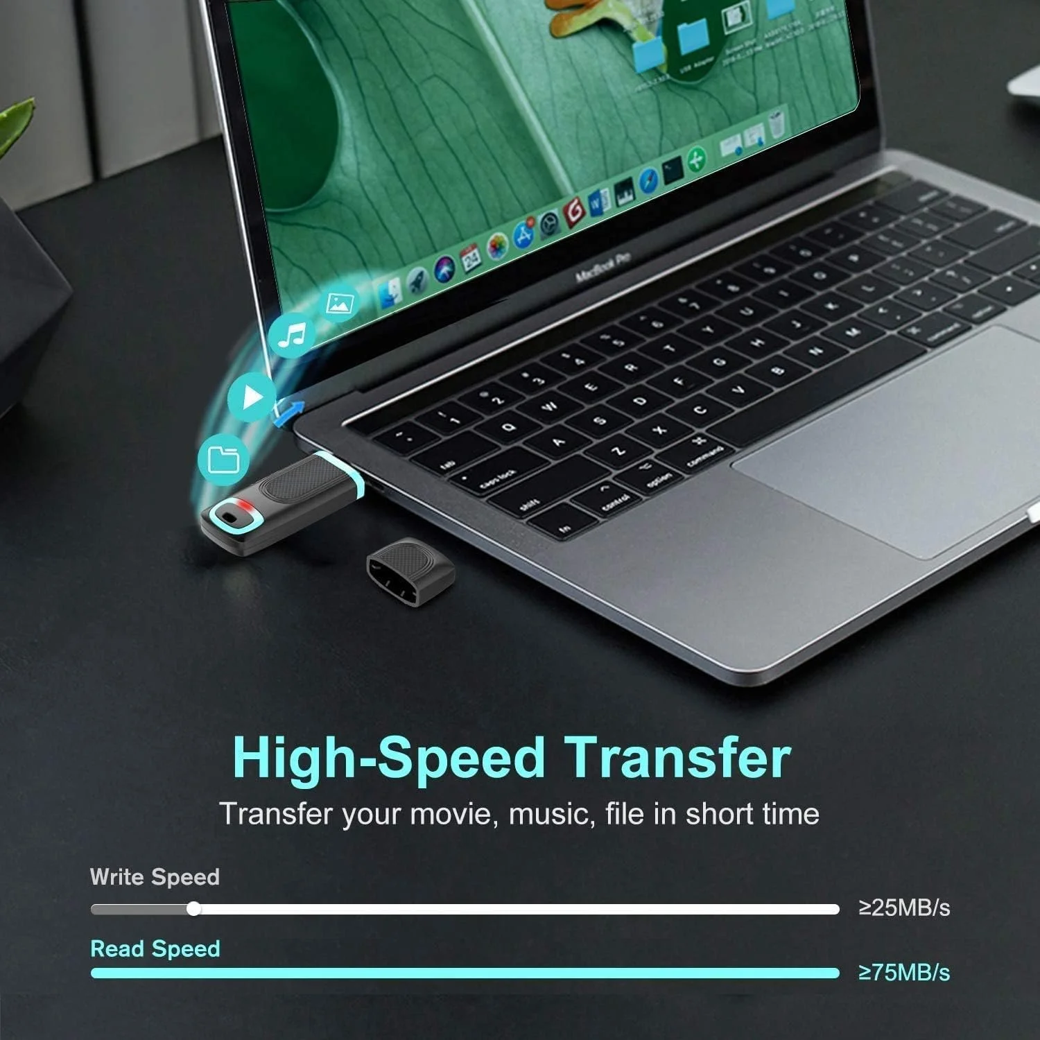 USB-накопичувач Vansuny 64 GB USB 3.0 LED Ціан, фото №2 USB-накопичувач Vansuny 64 GB USB 3.0 LED Ціан, фото №2