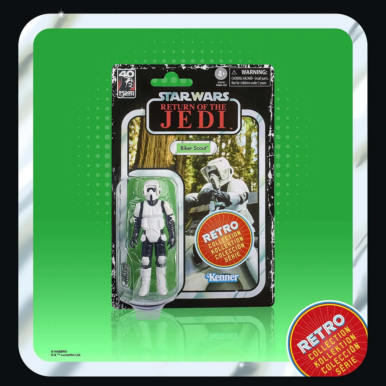 Коллекционная экшн-фигурка Star Wars Retro Collection Biker Scout 9.5 см Return of the Jedi Knights, фото №2