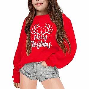 Худи для девочки, с длинными рукавами, мягкий, с графическим рисунком, милый пуловер - Фото 1