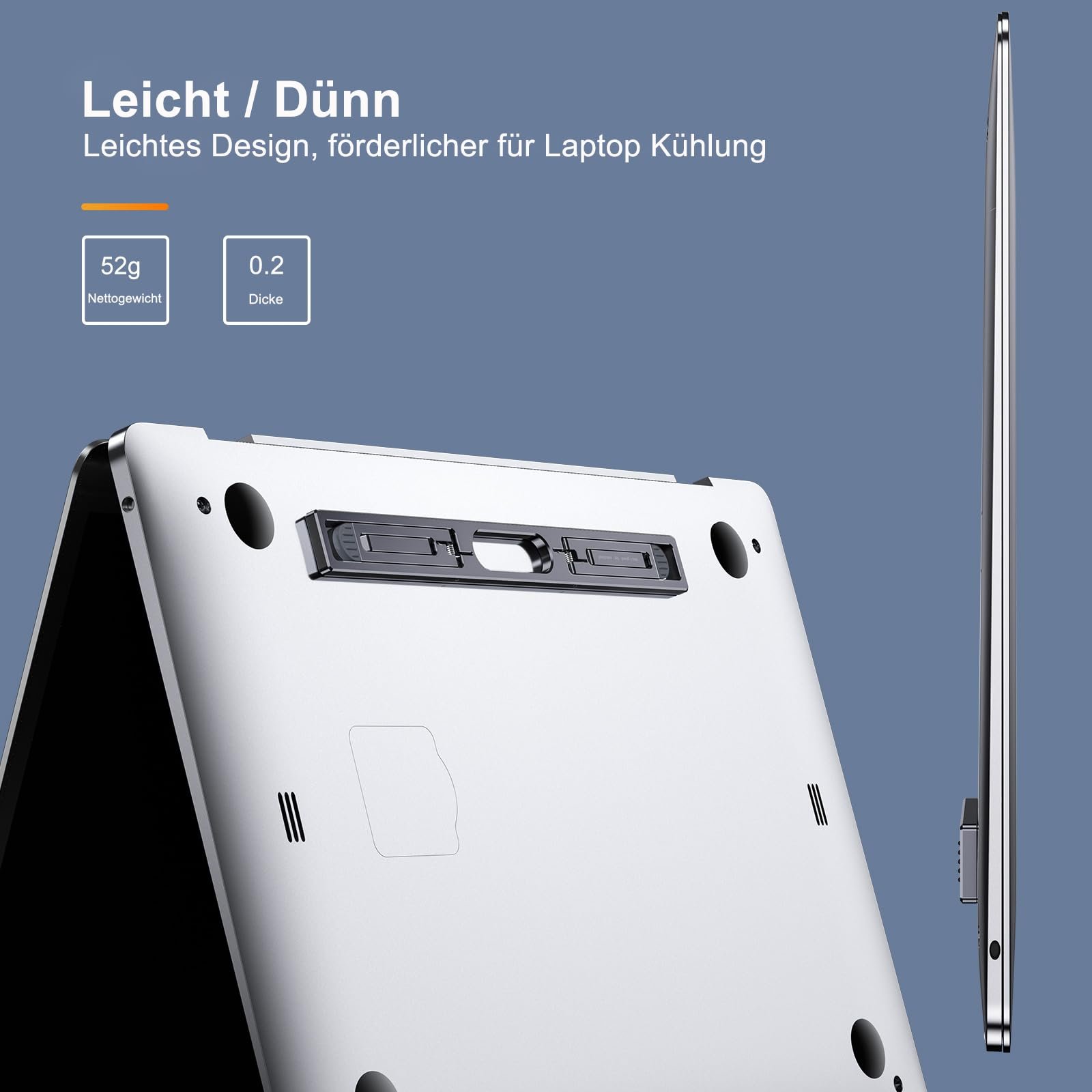 Підставка для ноутбука складана, регульована по висоті, портативна, сумісна з MacBook Air Pro, Dell, HP, 10-15.6 дюймовими ноутбуками, фото №4