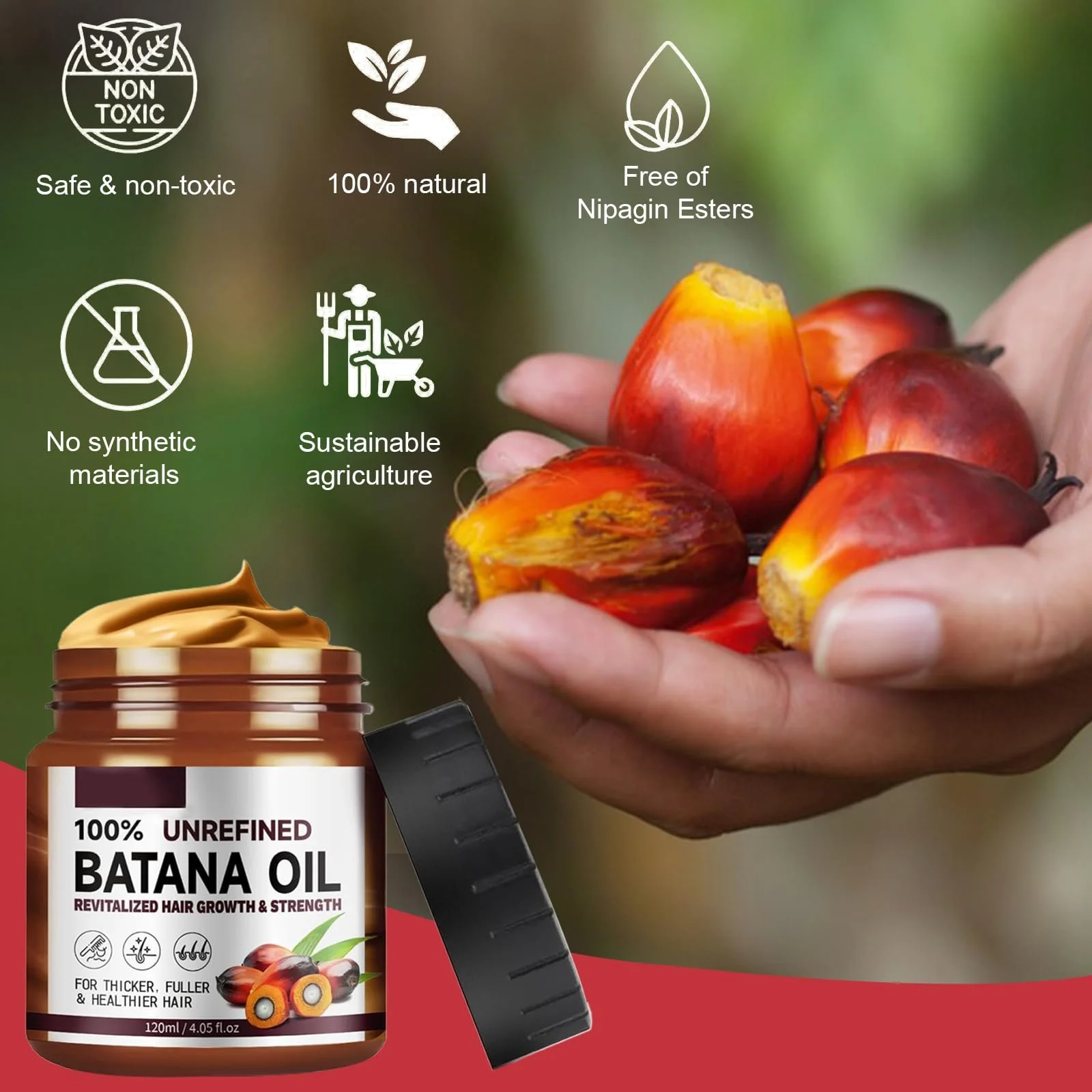 Органічна олія Батани для росту волосся 120 мл, фото №6
