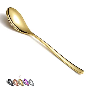 Ложки столовые HOMQUEN Golden, 6 шт, 20,5 см, нержавеющая сталь, золотой - Фото 1