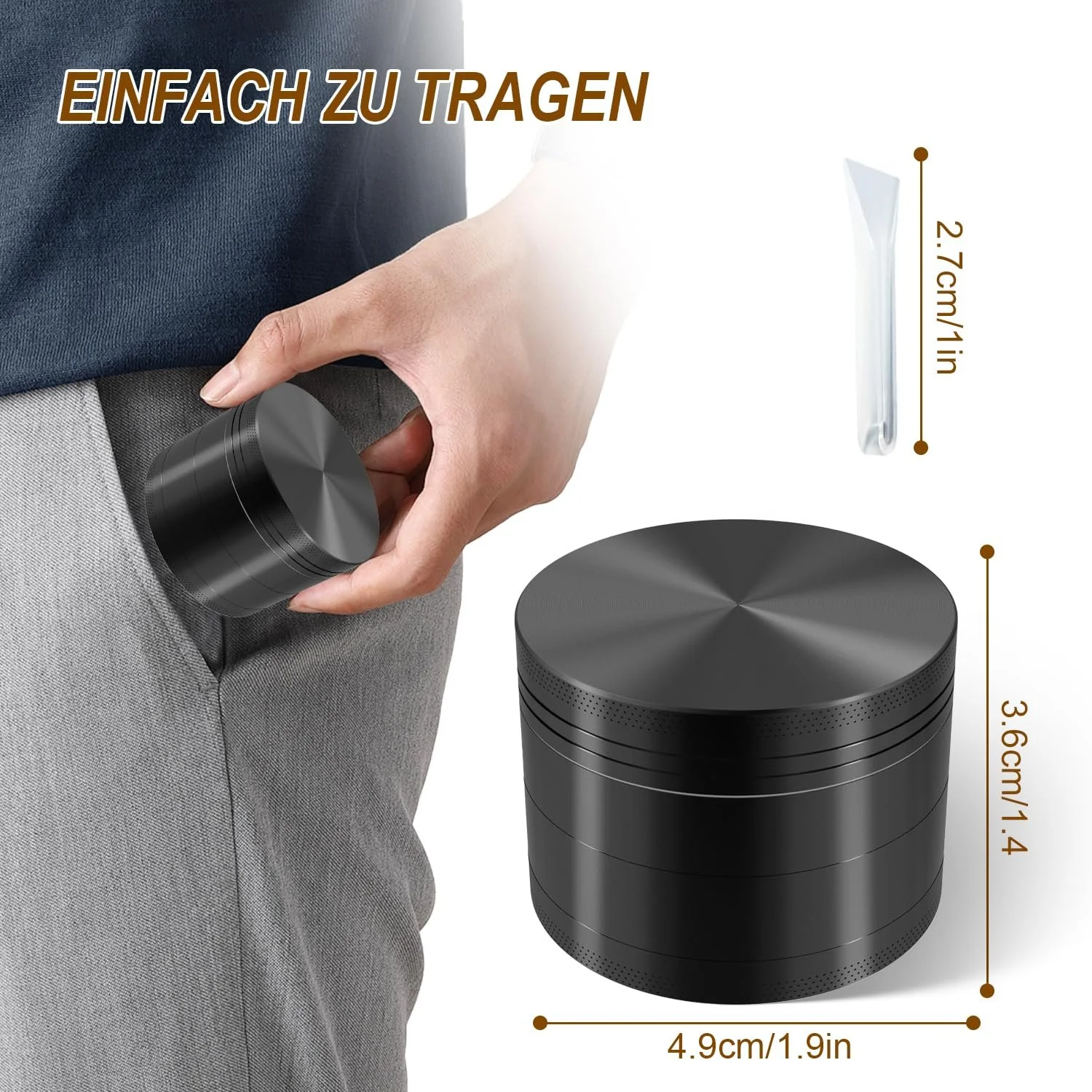 Измельчитель Klein 4-секционный Мельница для трав Металлическая, фото №7