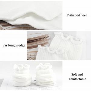 Носки с рюшами Высокой Эластичности Дышащие Хлопковые Женские для обуви Мэри Джейн, балеток, кроссовок (Белый), 10 пар, Белый synthetic.ua - Фото 1