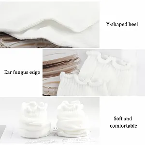 Носки с рюшами Высокой Эластичности Дышащие Хлопковые Женские для обуви Мэри Джейн, балеток, кроссовок (Белый), 10 пар, Белый synthetic.ua - Фото 1