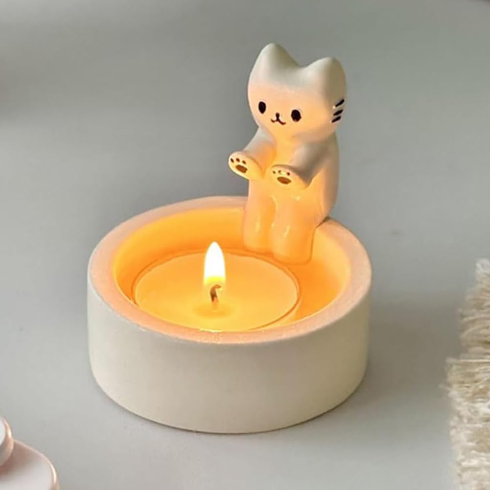 Подсвечник Umikk Candle Holder Cute Cat (белый, без свечей), фото №7