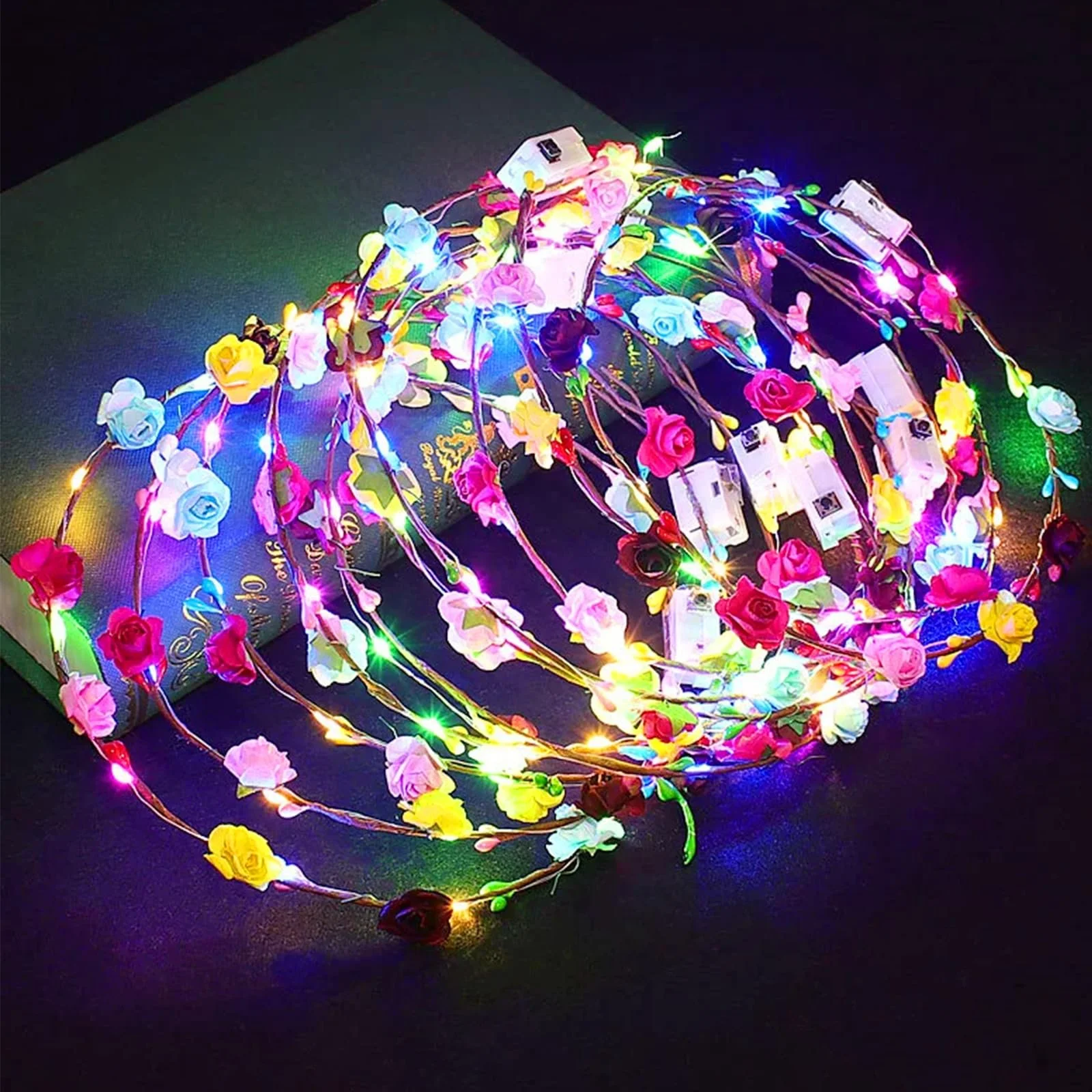 Вінок для волосся з LED квітами, фото №1