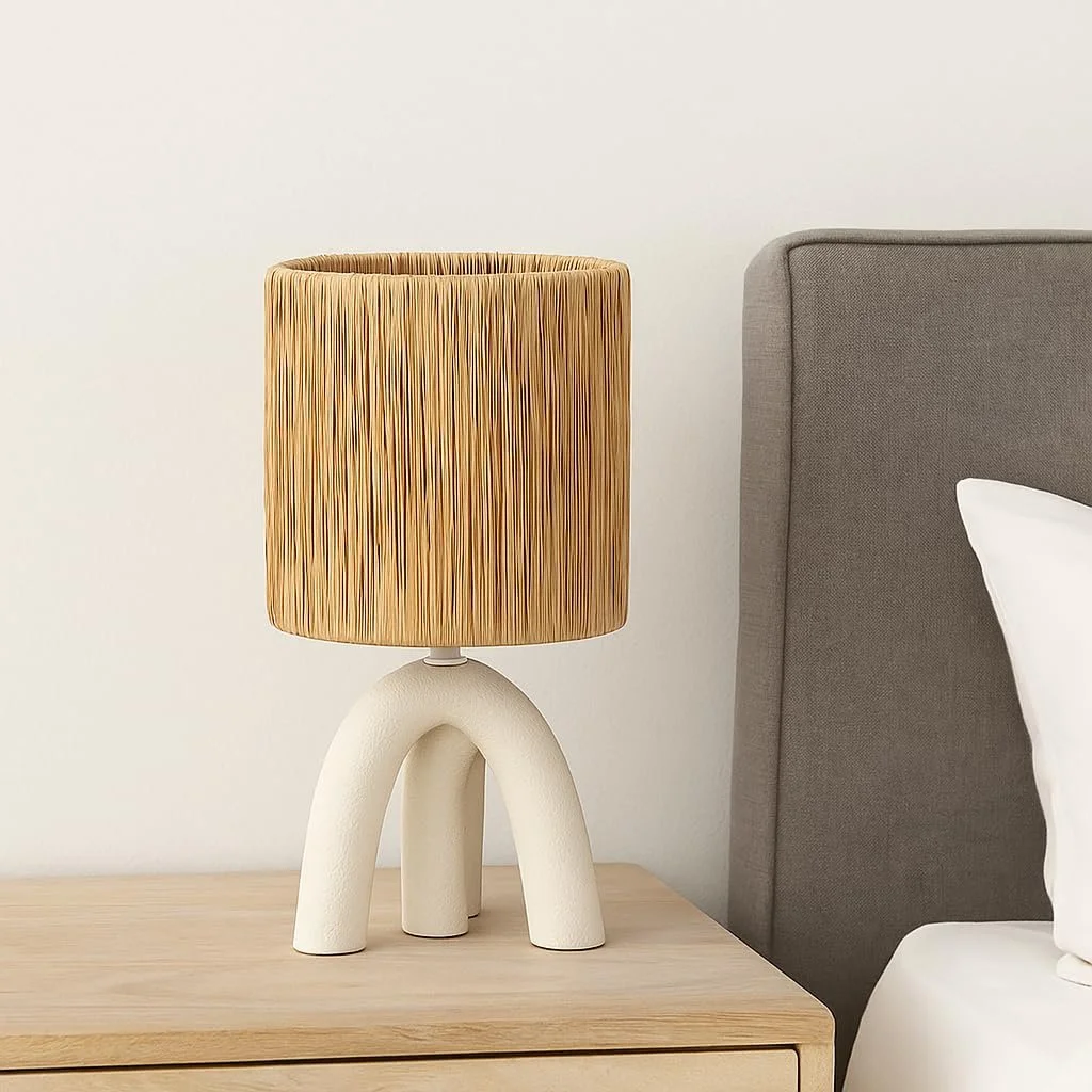 Настільна лампа Luxus Madrid Stripes H 32 x Діаметр 17 E14 Кераміка Сірий, фото №6