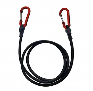 Эластичный ремень-банджи с карабином 30 см 1 шт Черный - Фото 1