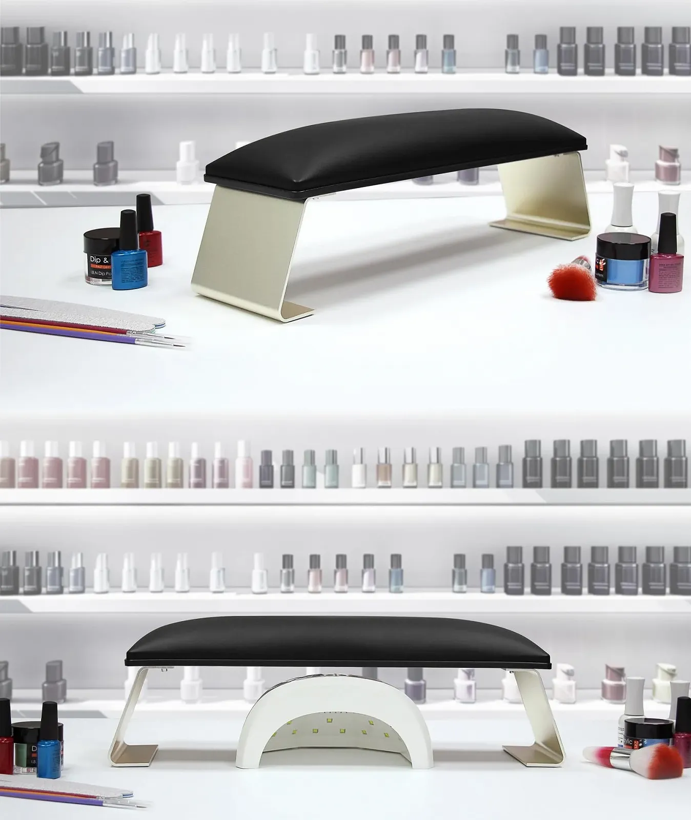 Підставка для рук для манікюру з алюмінієвою підставкою чорного кольору, фото №2