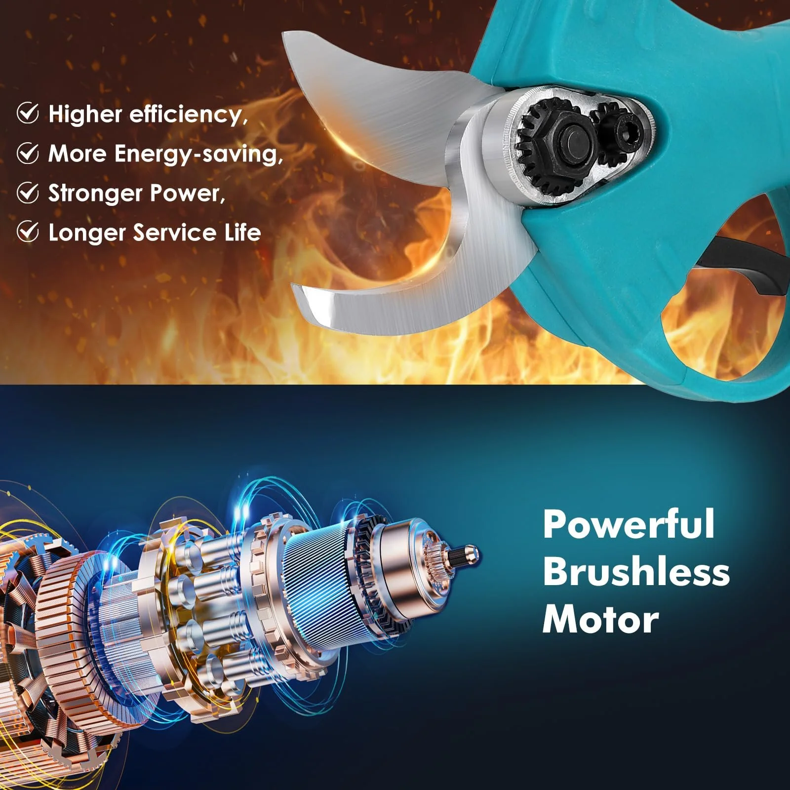 Секатор електричний телескопічний зі штангою 170 см, 33 мм 2-в-1 з 21 V, 2 x 2000 mAh акумуляторами, фото №3