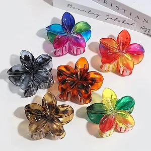 Заколка краб для волос Leopard Plumeria Цветок Серый + Коричневый, 2 шт synthetic.ua - Фото 1