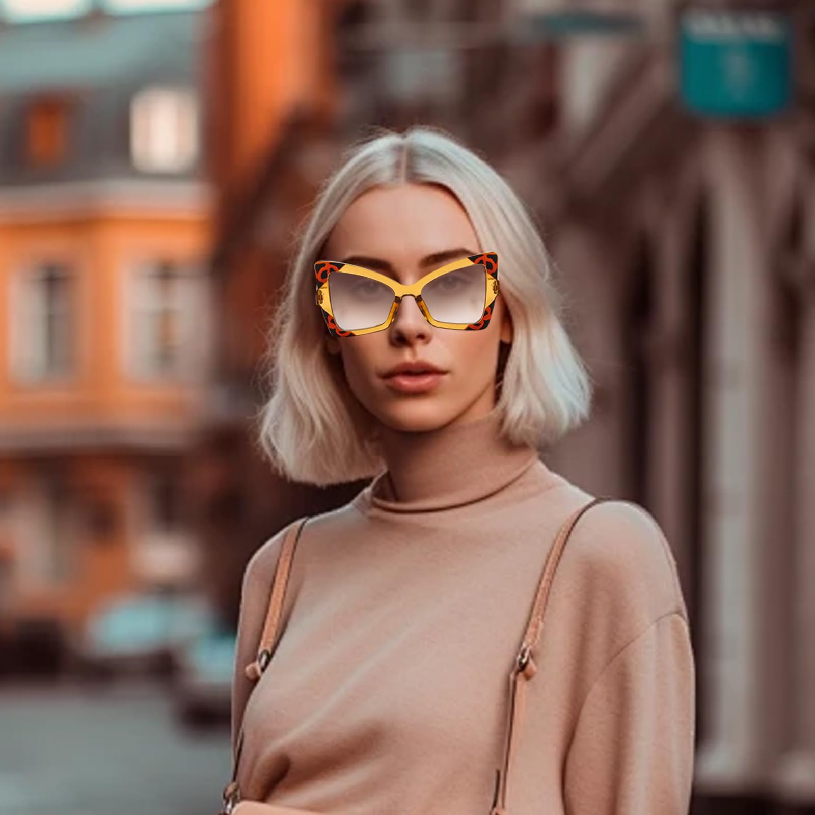 Сонцезахисні окуляри BSITSSS Комплект з 3 штук для чоловіків та жінок, великі, ретро вінтаж, чорні, леопардовий принт, фото №6