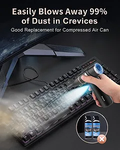 Электрический очиститель сжатым воздухом Leapwell 3 скорости 150 000 RPM цельнометаллический synthetic.ua - Фото 1