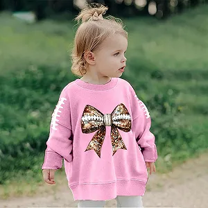 Повседневная Толстовка для Девочек с Блестками и Принтом Регби synthetic.ua - Фото 1