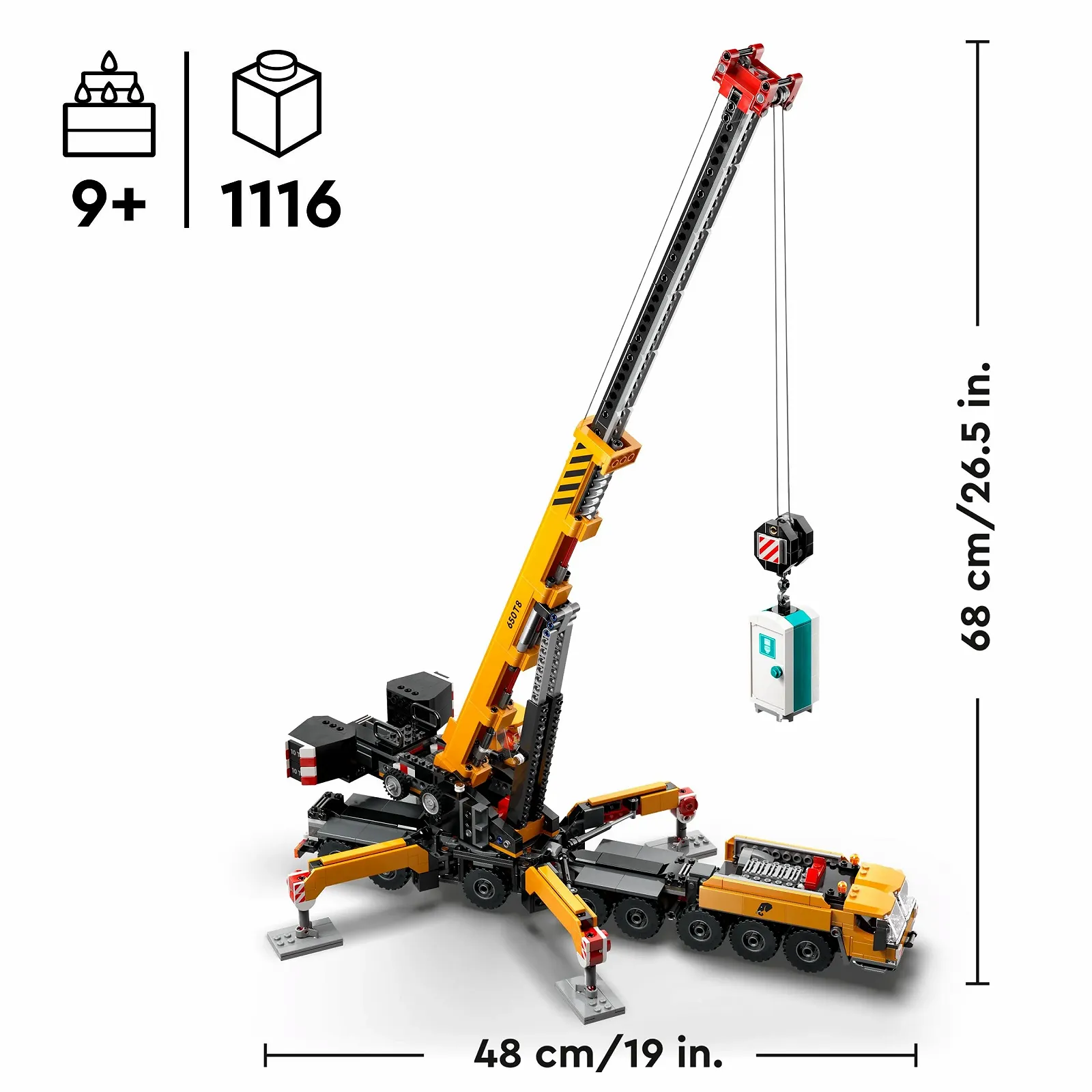 Набор: Кран Lego City Crane & Excavator Construction Site - Мобильный строительный кран (60409) и Гусеничный экскаватор (60420), Набор строительной техники от 9 лет - City News 2024, фото №6