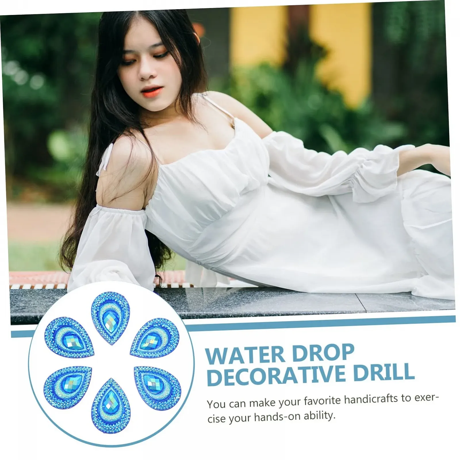 Стрази Краплі води Форма павиного хвоста 2 шт. Смола, фото №9