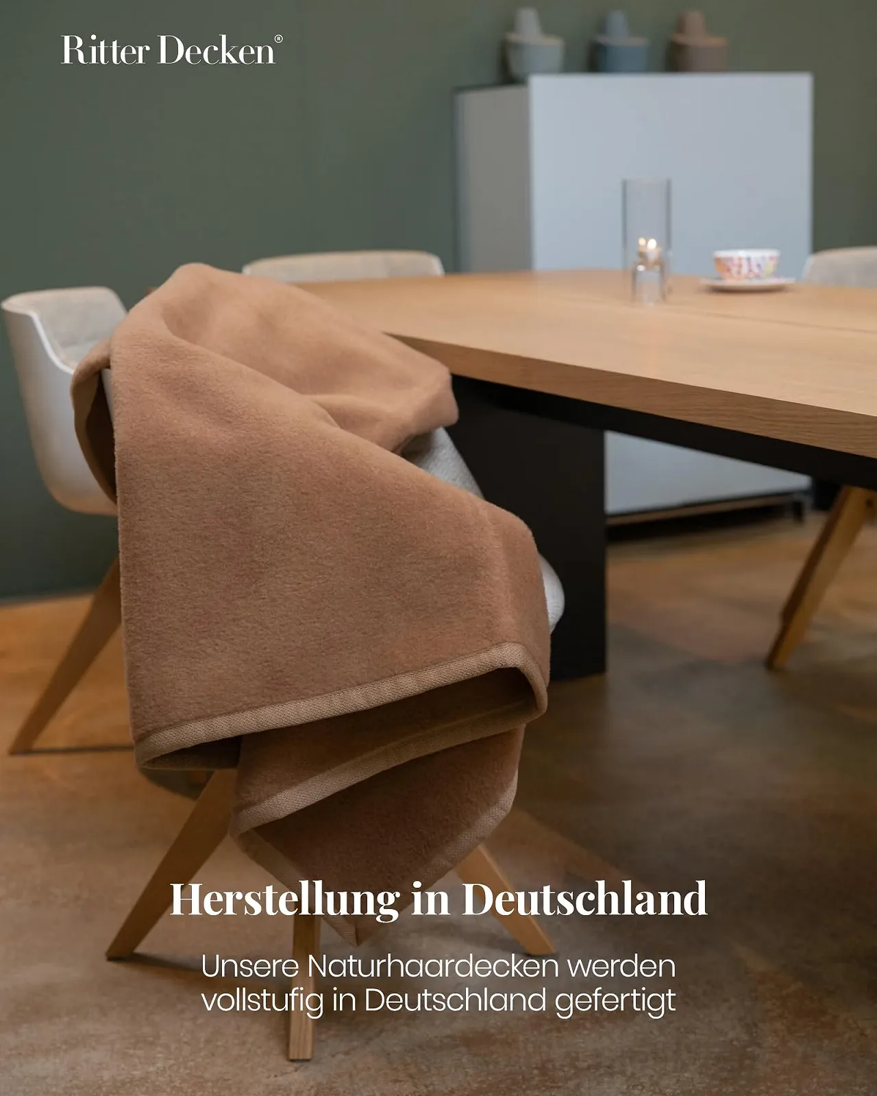 Покривало Ritter Decken Maharadscha Верблюжа Шерсть 150 x 220 см - Верблюжий колір, фото №6