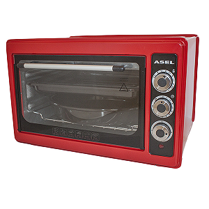 Электрическая духовка Asel AF-0123 (40-23) 40 л 1300 Вт Красная - Фото 1