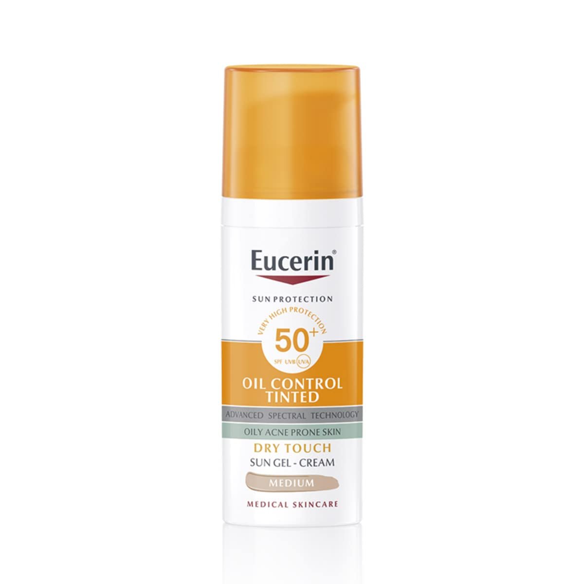 Сонцезахисний гель-крем Eucerin Sun Oil Control Tinted Medium SPF50+ 50 мл, фото №1