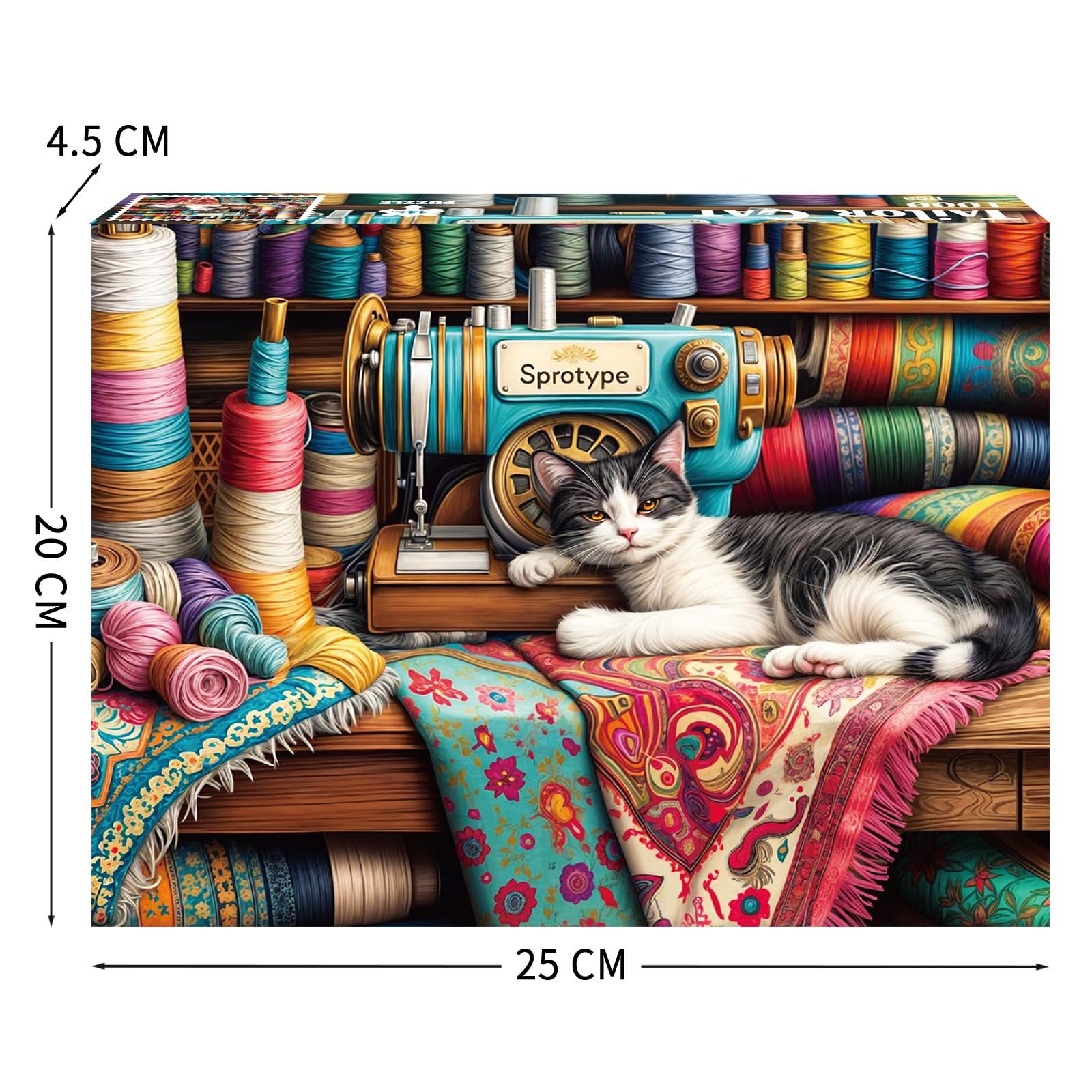 Пазл Tailor Cat, 1000 елементів, Різнокольоровий, фото №1 Пазл Tailor Cat, 1000 елементів, Різнокольоровий, фото №1