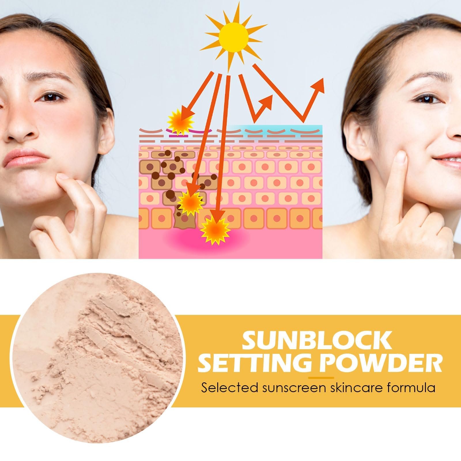 Пудра Сонцезахисна мінеральна SPF 50++ з пензлем (3 шт), фото №6
