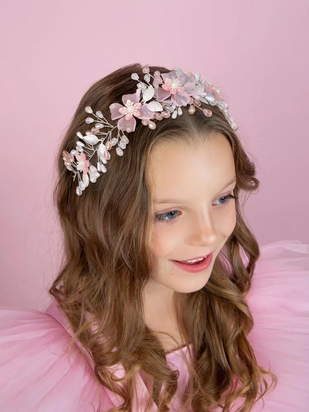 Обруч Квітка IYOU для дівчинки сріблястий, фото №7