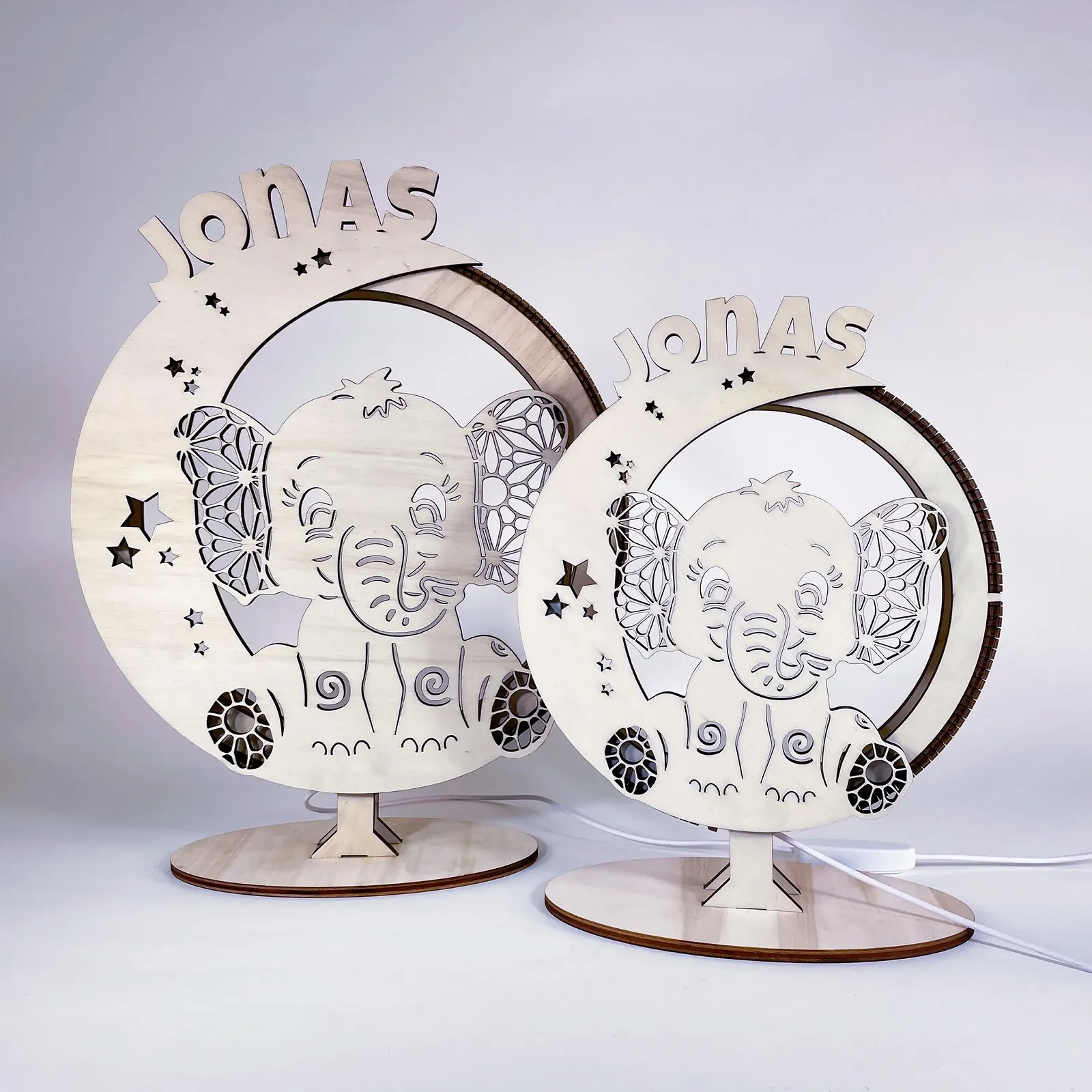 Настільна лампа Wooden Moon Personalised USB Дерев'яна, фото №4