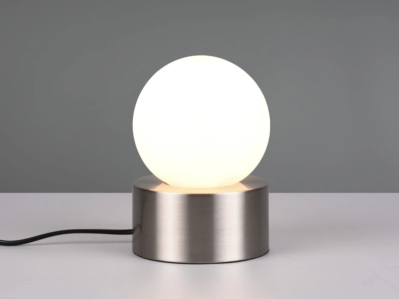 Настільна лампа meineWunschleuchte Touch Ball Скляний плафон Срібляста Біла 17 см., фото №2