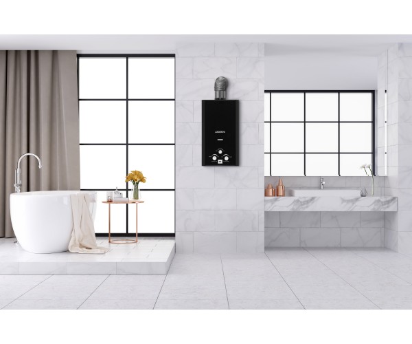 ARDESTO Газова колонка X1 10 л/хв 20 кВт розпалювання від батарейок дисплей чорний, фото №3