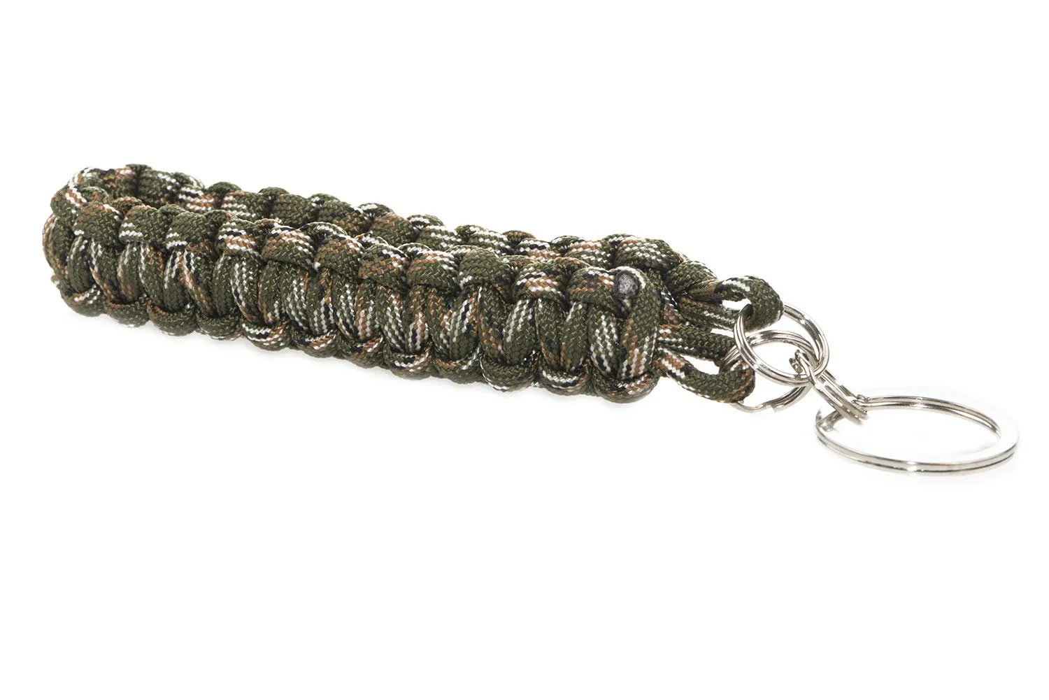 Брелок з паракорду Зелений, Бежевий, Білий та Чорний, фото №3