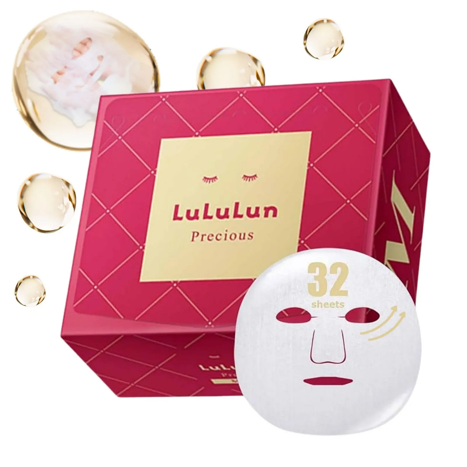 Тканинні маски для обличчя Lululun Precious - Глибоко зволожуюча антивікова маска (32 штуки), фото №1