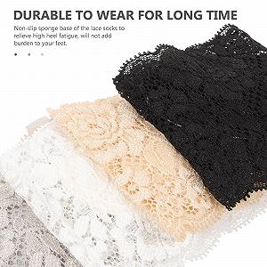 Носки PACKOVE женские полуноски для высоких каблуков, невидимые, с кружевом, открытые - 4 пары synthetic.ua - Фото 1