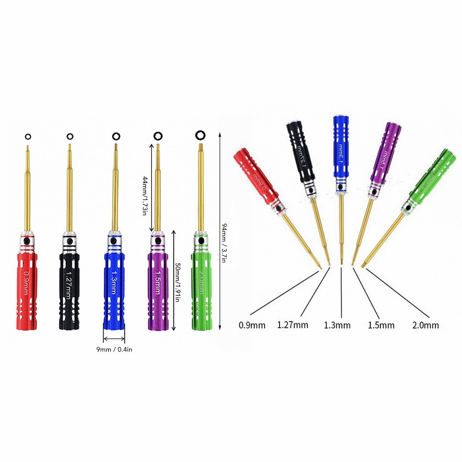 Набор отверток 0.9mm 1.27mm 1.3mm 1.5mm 2.0mm Hex Отвертка (Упаковка из 5 шт), фото №2