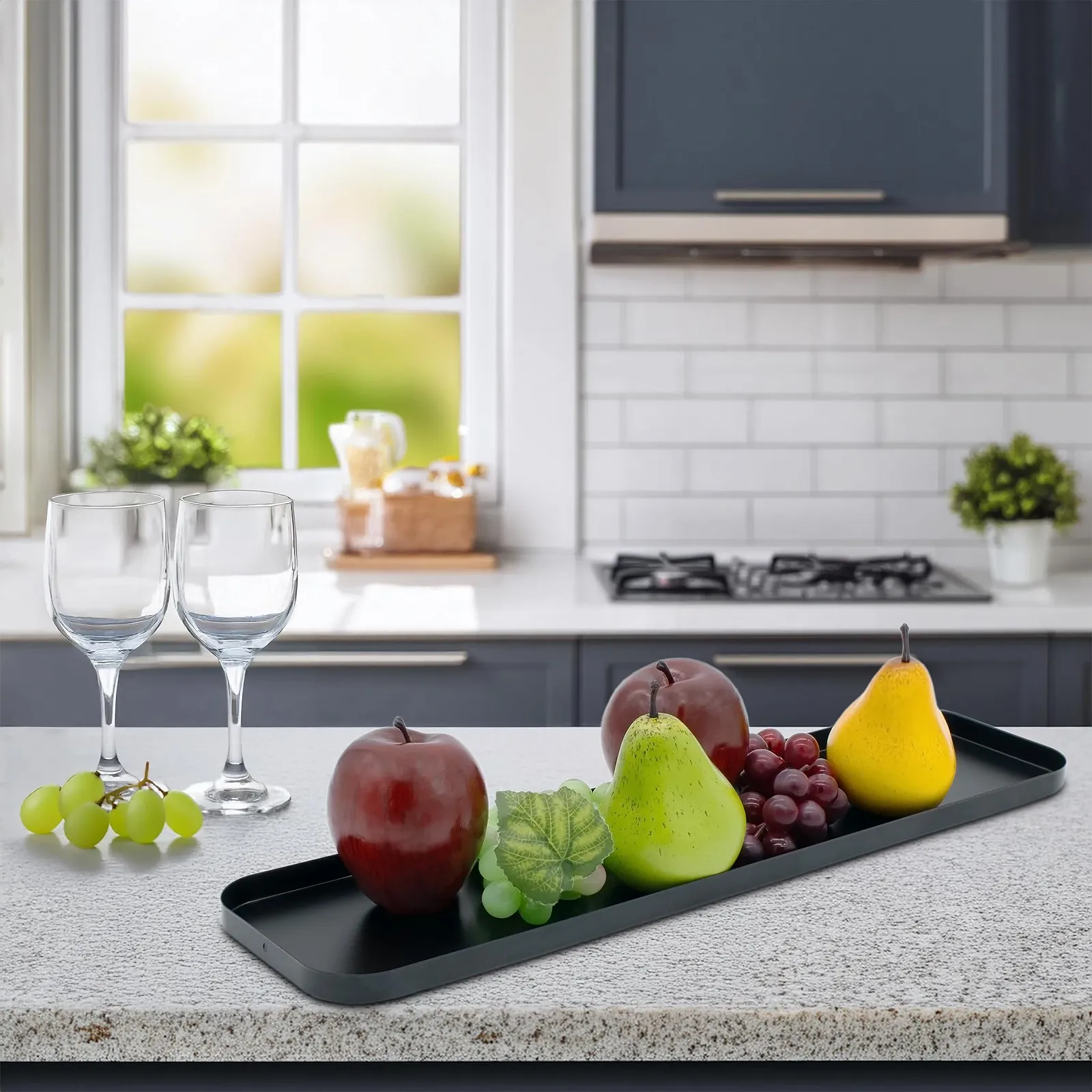 Металевий піднос для свічок Чорний Прямокутний з обідком, фото №5 Металевий піднос для свічок Чорний Прямокутний з обідком, фото №5