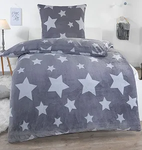 Комплект постільної білизни плюшевий Malika Winter Nicky-Teddy Cashmere Coral Fleece, 135 x 200 см, Наволочка 80 x 80 см - Фото 1