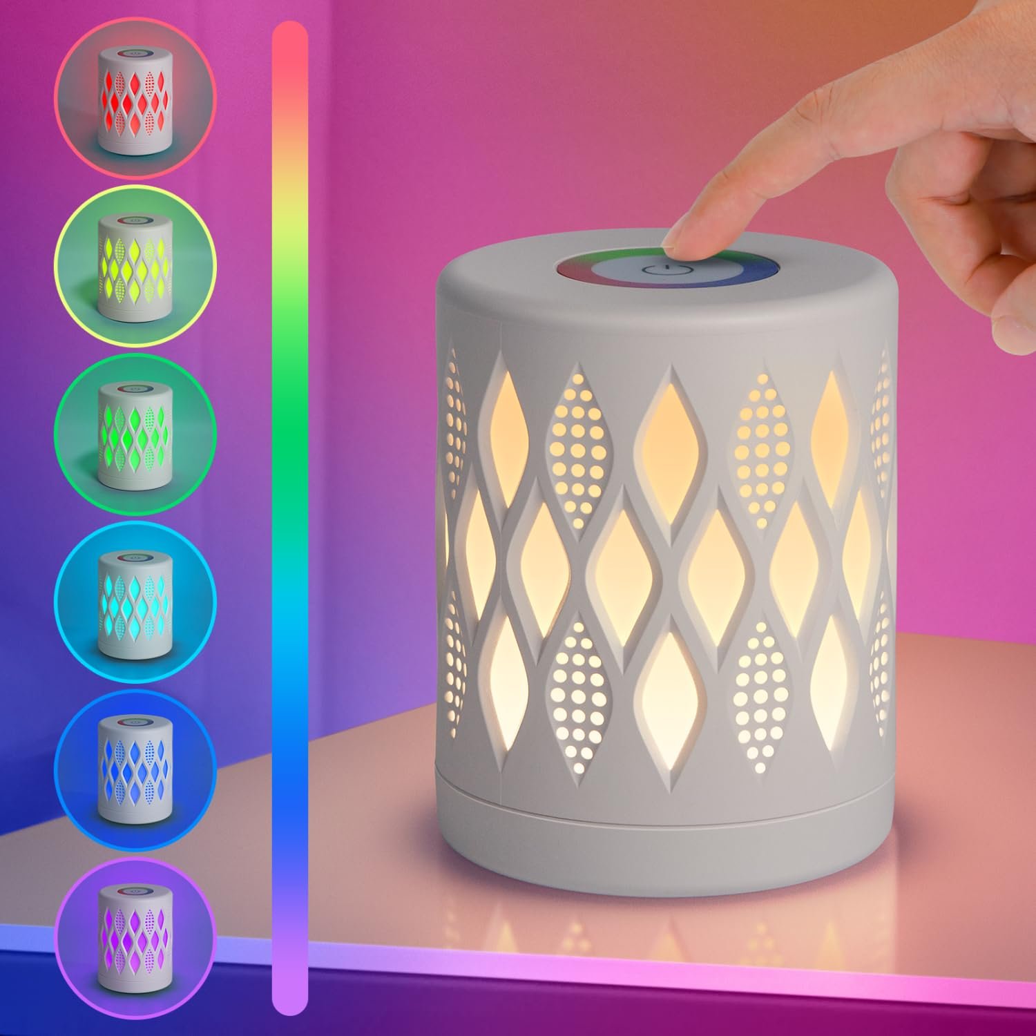 Настільна лампа Aigostar LED сенсорна 256 RGB кольорів Warm White бездротова USB акумуляторна, фото №8