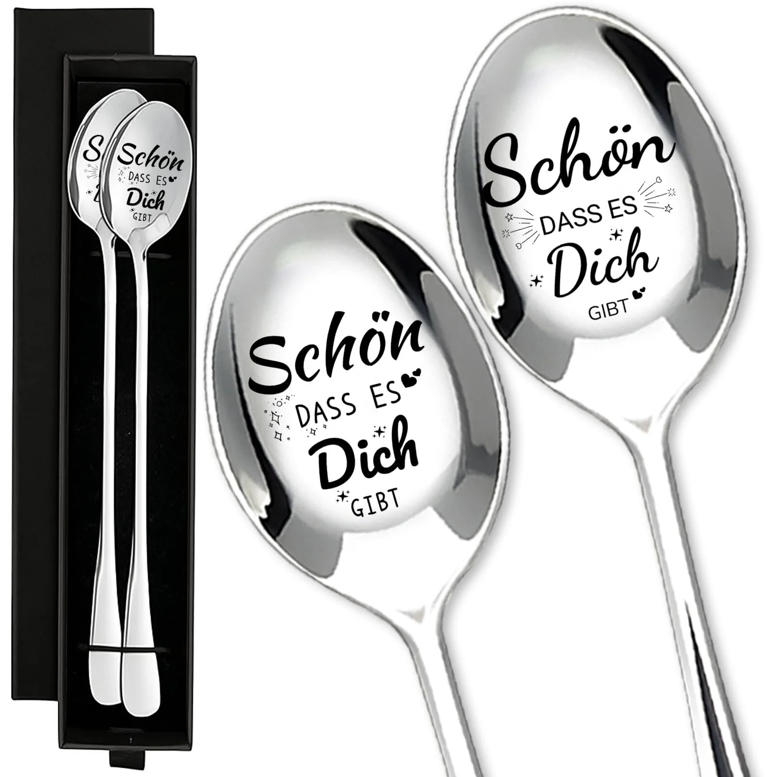 Набір ложок для пластівців 2 шт з гравіюванням, маленькі, фото №1 Набір ложок для пластівців 2 шт з гравіюванням, маленькі, фото №1