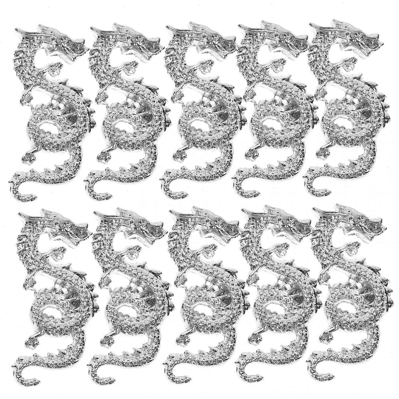 Подвески для ногтей 40 шт., серебристый сплав, фото №8