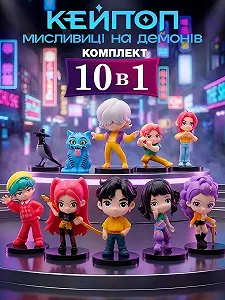 Фигурки охотников на демонов K-pop Кейпоп охотницы Demon Hunters детские игрушки 10 шт 5-9 см - Фото 1