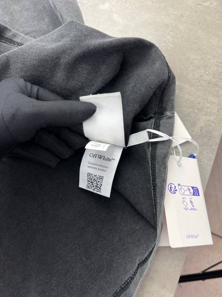 Футболка серая Off White be Virgil Abloh f655, фото №5