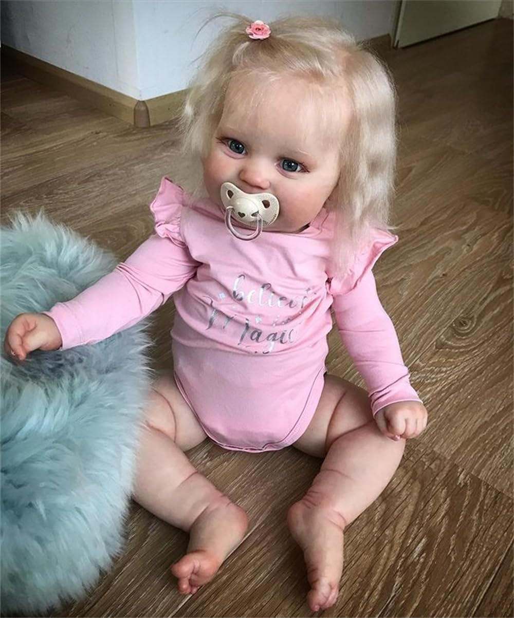 Кукла Anano Reborn Maddie Newborn Realistic с укоренёнными светлыми волосами, мягкое тканевое тело, подарок, игрушка для детей от 3 лет, фото №2