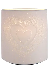 Настільна лампа GILDE Heart 20 см Біла - Фото 1