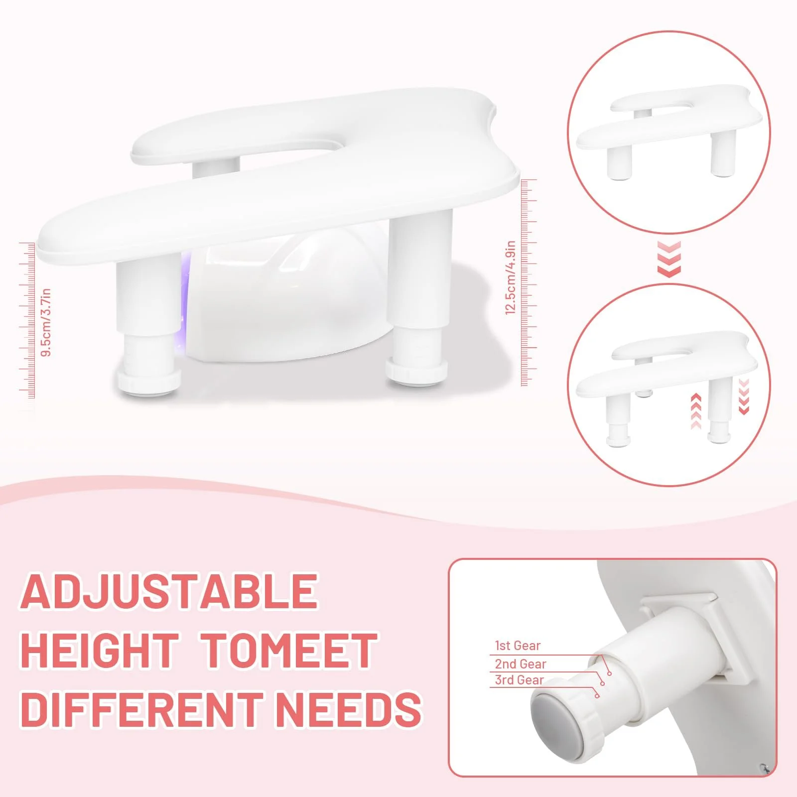 Підставка для рук для манікюру U-подібна Регульована по висоті, фото №2 Підставка для рук для манікюру U-подібна Регульована по висоті, фото №2