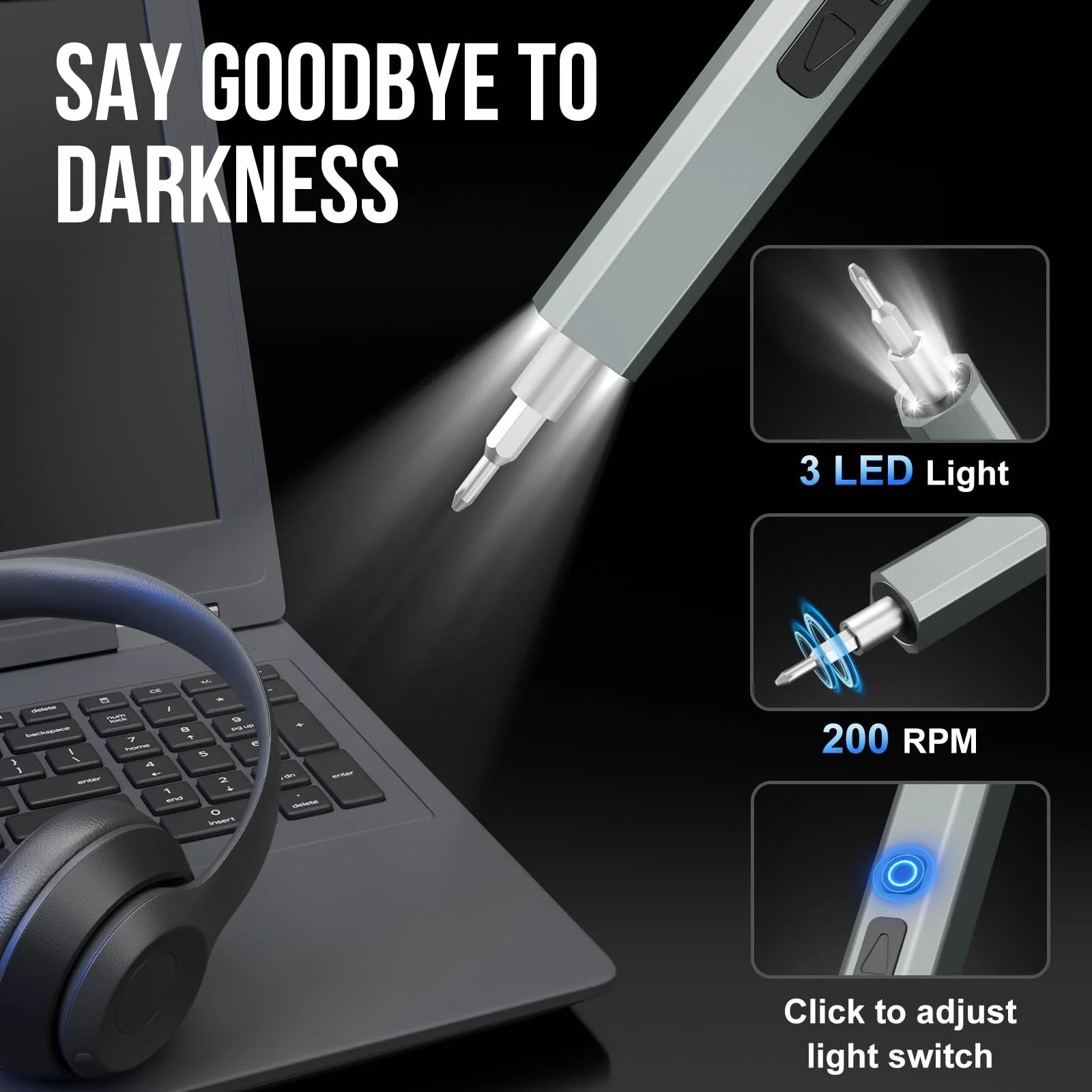 Електрична прецизійна викрутка STREBITO 144 шт., фото №5