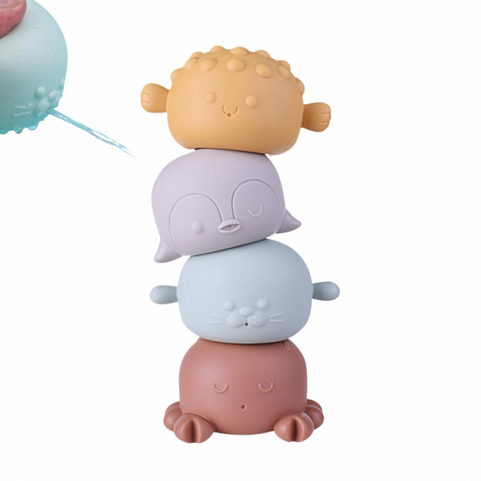 Интерактивные игрушки для ванны, 4 мягкие, фото №1