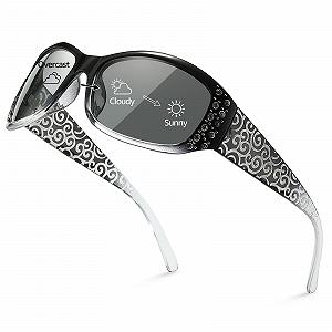 Фотохромні поляризовані сонцезахисні окуляри з облямовуючою оправою FIMILU, зі стразами, хвилеподібним візерунком - Фото 1
