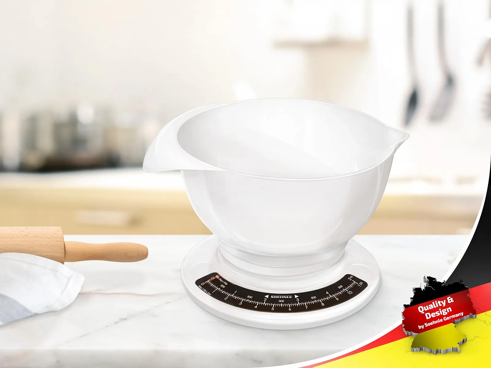 Кухонні ваги Soehnle Culina Pro Аналогові 5 кг Білі, фото №2 Кухонні ваги Soehnle Culina Pro Аналогові 5 кг Білі, фото №2