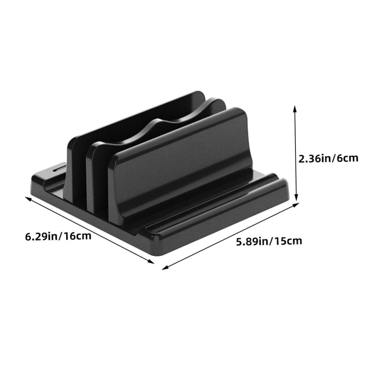 Вертикальная подставка для ноутбука Двойной держатель из прочного материала Регулируемая док-станция для книг и ноутбуков Экономия места Настольный органайзер, фото №2