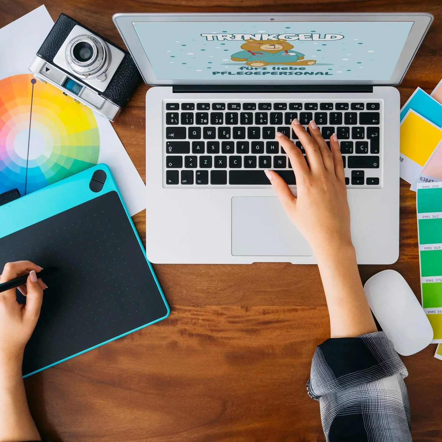 Скарбничка Trinkgeld fürs Liebe Nursing Staff дерев'яна з ведмедем, фото №8